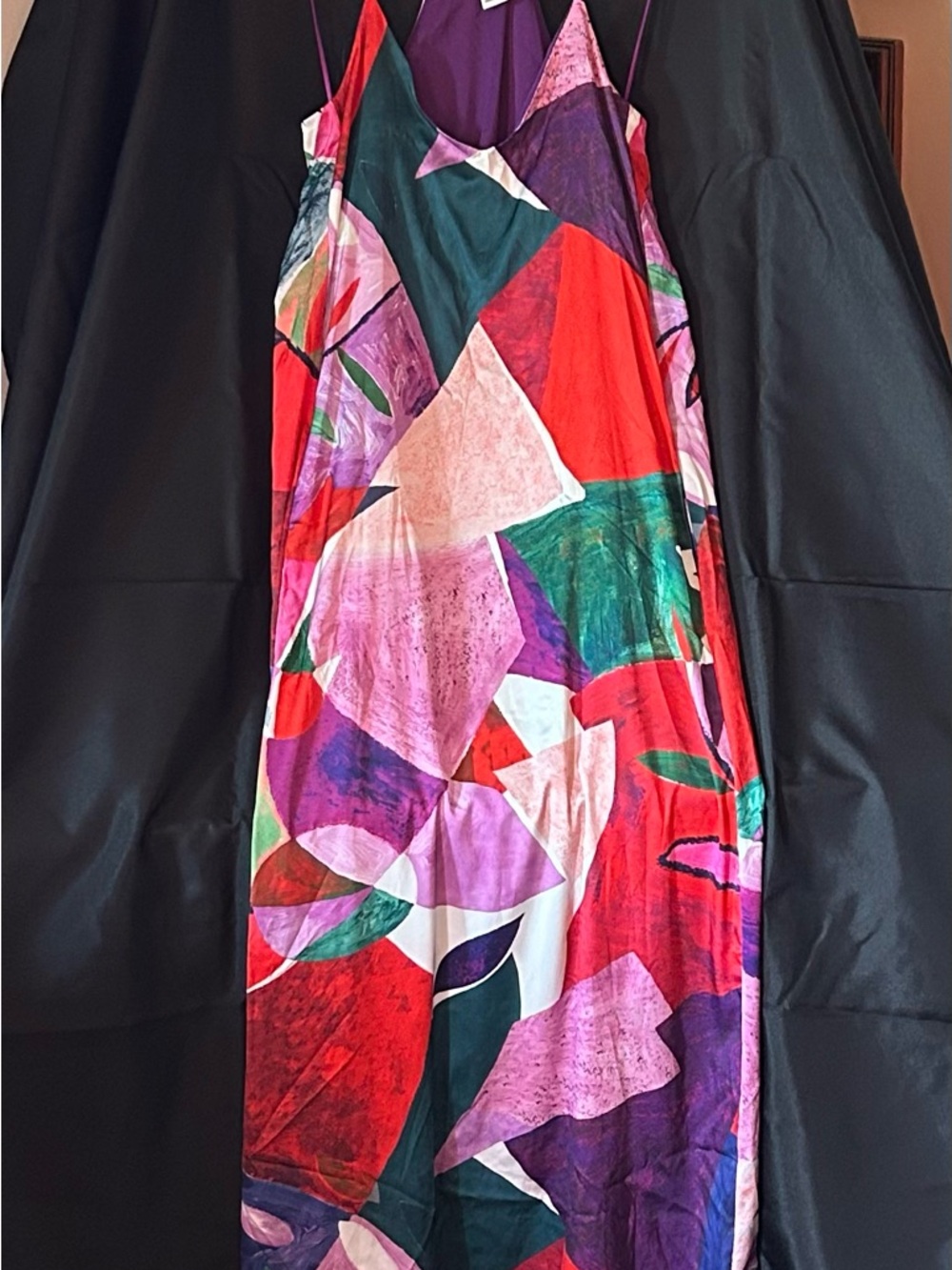 Nicole Miller New York Abstract Print Maxi Slip Dress in Multicolor